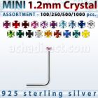 silver nose stud bulk w mini 1.2mm prong set crystals