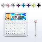 snbz15xm caja unidades piercing nariz hueso acero quirurgico cz redonda colores variados