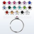 snr1 aro nariz clip acero quirurgico flor cristal diametro 8mm distribuidor