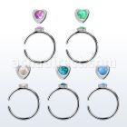 snr3op aro nariz clip acero quirurgico 0.8mm corazon opalo redondo 1 5mm centro venta