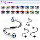 sp18hjb3 espiral ceja acero quirurgico dos bolas media joya