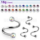 sp18jb3 espiral ceja acero quirurgico dos bolas joya