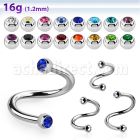 spejb25 espiral ceja acero quirurgico bolas joya bisel 2 5mm mayorista