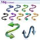 spetcn espiral ceja acero quirurgico pvd conos 3mm distribuidor