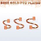 spettdi espiral ceja acero 316l pvd oro rosa dados 3mm mayorista