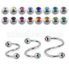 spjb3xs espiral ceja acero quirurgico dos bolas joya