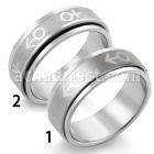 sr121 anillo giratorio acero inoxidable mate simbolo masculino brillo espejo al por mayor