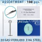 sset03 kit piercings profesional 100 labrets acero quirurgico 316l bola 3mm 100 agujas acero quirurgico esterilizadas distribuidor
