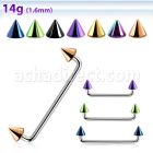 sudcnt4 barbell superficial industrial acero 316l brillo espejo 90 grados conos acero anodizado negro 4mm distribuidor mayorista