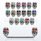 sudsk9c barbell superficial industrial acero 316l 90 grados calaveras acero ojos cristal distribuidor mayorista