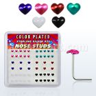 sxphr caja display piercing nariz l plata esterlina 925 0 6mm corazon colores 2 5mm venta