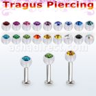 tlbajb4s labret tragus acero 316l base redonda 2 5mm tragus piercing bola 4mm bio flexible cristal bisel mayorista