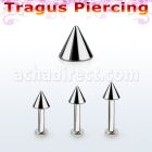 tlbcn4s labret tragus acero 316l base redonda 2 5mm tragus piercing cono 4mm venta