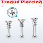 tlbescw2 labret tragus acero 316l base redonda 2 5mm tragus piercing tornillo estrella venta