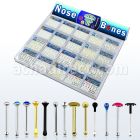 tranb3 display piercing nariz plata piercing nariz hueso plata 18 kts cristal pegado cristal bola lisa corazon estrella mayorista