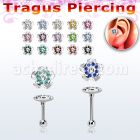 trg38 piercing barbell tragus acero 316l flor cristal la esta plata distribuidor mayorista