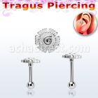 trg39 piercing tragus acero quirurgico flor bola acero liso 3mm la esta plata distribuidor