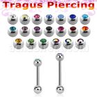 trg43 barbell tragus acero quirurgico bola parte superior joya bola acero liso