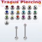 trg44 barbell tragus acero quirurgico parte superior bolas joya bolas acero liso