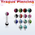 trg7e piercing tragus acero quirurgico bola multi cristal 3mm colores bola acero liso 3mm 6mm venta