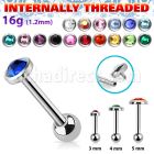 trgfb piercing barbell tragus acero quirurgico cristal plano 3mm 5mm bola 3mm piercing tragus triple distribuidor
