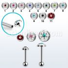 trgfrb piercing barbell tragus acero quirurgico multi cristal ferido bola 3mm piercing tragus triple al por mayor