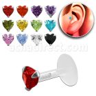 trgz6 piercing tragus bio flex zirconita corazon 3mm parte plata esterlina distribuidor