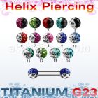 ubber23e barbell ceja helix titanio g23 bolas 3mm multi cristal colores distribuidor mayorista