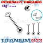 ubbinag5 titanium g23 barbell 14g flat dome ball internal