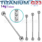 ubbindz titanium industrial barbell 14g two balls cz on