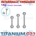 ubbsin g23 tongue barbell 5mm internally threaded