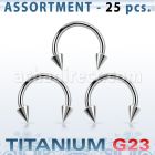 ublk23 surtido piercings 25 barbells circulares titanio g23 conos 3mm mayorista