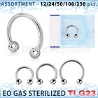 ublk474 surtido piercings piercings esterilizados variados 250 50 barbells circulares titanio g23 bolas 3mm 6mm 14mm distribuidor