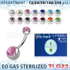 ublk484 surtido piercigs surtido 250 50 piercings esterilizados piercing ombligo titanio g23 bolas joya bisel 5 8mm venta