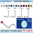 ublk490 surtido piercings surtido 250 50 piercing esterilizado piercing nariz l titanio g23 1mm cristal redondo bisel 1 5mm distribuidor mayorista