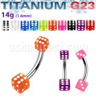 ubn2vd piercing ombligo titanio g23 dados acrilico uv 4mm mayorista