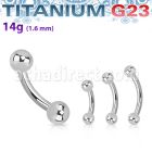 ubnb3 titanium g23 banana 14g two 3mm plain balls