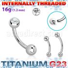ubnb4injb4s titanium g23 banana 16g jewel ball internal