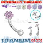 ubnbin10 titanium banana 16g flower top cz ball internal