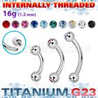 ubnejb3i titanium g23 internal banana 3mm jewel balls