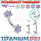 ubnin10 titanium banana 16g flower design top cz internal
