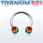 ucbfr5r barbell circular titanio g23 bolas multi cristal 5mm rayas color rasta distribuidor
