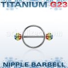 ugfnpe5 pezonera redonda acero 316l barbell titanio g23 bolas multi cristal ferido 5mm bandera gay al por mayor