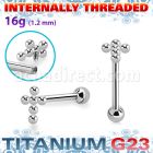 uhein50 titanium g23 barbell cross bead balls ball internal