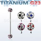 uinfr5a barbell industrial titanio g23 bolas multi cristal 5mm puntos al por mayor