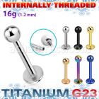 ulbb3in titanium g23 internally threaded labret 3mm ball