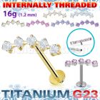 ulbin27 titanium labret five prong cz curve top internal