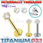 ulbin55 titanium g23 labret 16g heart cz prong set internal