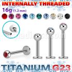 ulbjb3i titanium g23 internal labret jewel ball