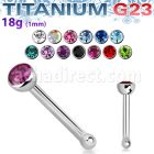unbc piercing nariz hueso titanio g23 1mm cristal redondo bisel al por mayor
